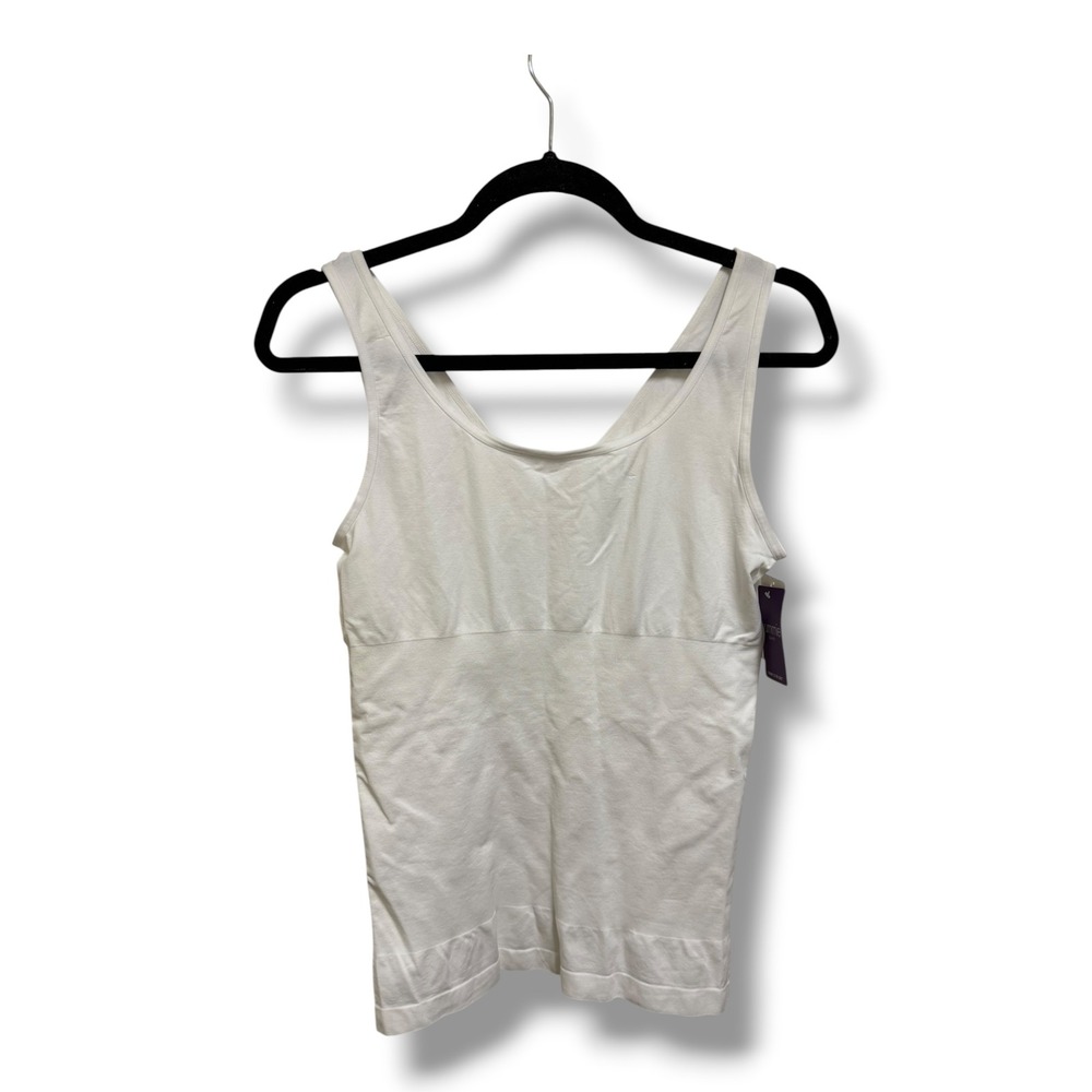 Yummie White Seamless Shaping Tank Top Reversible Scoop V Neck Womens 1X 2X NWT